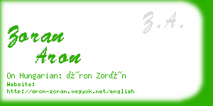 zoran aron business card